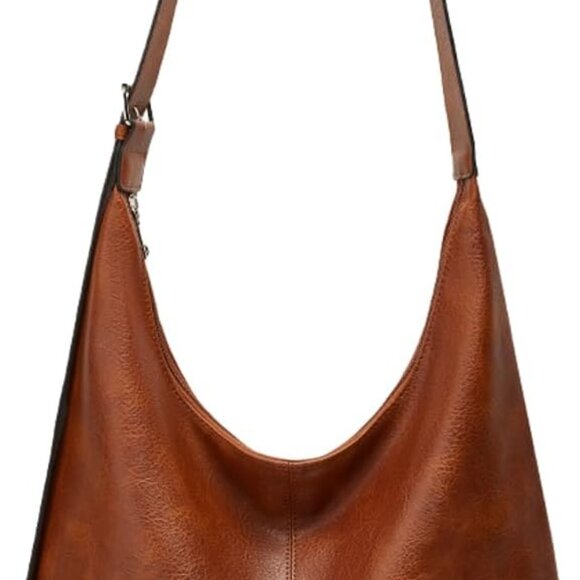 Slouchy Vegan Leather Tote Bag for Women Large Capacity Crossbody Purse - Picture 1 of 7